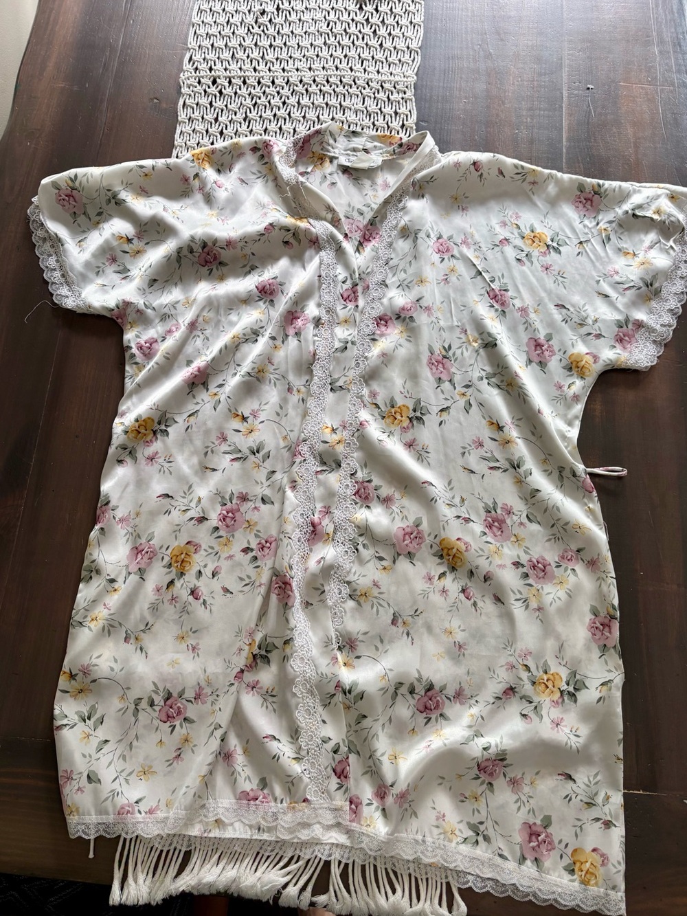 Vintage Christian Dior silky floral short robe